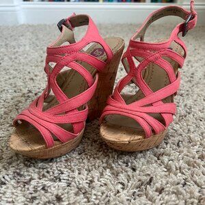 Coral pink wedge sandals bp. women's size 4